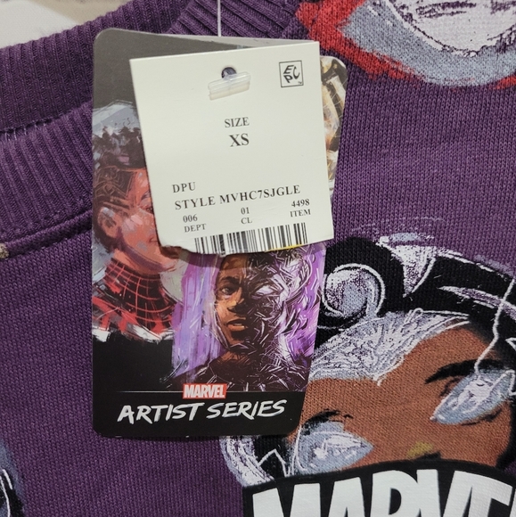Marvel Artist‎ Series Size XS NWT Graphic Sweatshirt - Picture 3 of 5
